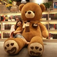 Đồ chơi nhồi bông hình gấu bông FASHYUNER, Gối gấu bông màu nâu khổng lồ, Bông PP lấp đầy mềm 80CM Gấu nhồi bông