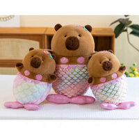 Đồ chơi nhồi bông hình nàng tiên cá Capybara hoạt hình, búp bê cosplay nàng tiên cá, đồ chơi nhồi bông mềm, gối búp bê, quà sinh nhật cho trẻ em