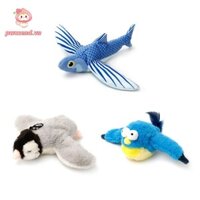 Đồ chơi nhồi bông kích hoạt cảm ứng PWSEND, Đồ chơi mèo tương tác rung động có thể sạc lại USB, Chim vỗ tay vui nhộn Chim bay Chim cánh cụt Đồ chơi mô phỏng thú cưng Mèo trong nhà