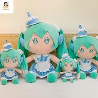 Đồ chơi nhồi bông LUXELOONGE Miku, Búp bê nhồi bông Fufu Anime Hatsune Miku, Búp bê nhồi bông hoạt hình PP Cotton có bánh Hatsune Miku Đồ chơi sang trọng Trang trí nhà cửa