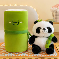 Đồ chơi nhồi bông Panda, Panda ống tre, búp bê thú nhồi bông có thể tháo rời, trang trí đầu giường