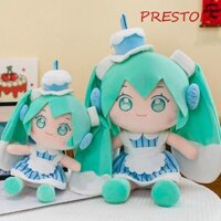 Đồ chơi nhồi bông PRESTON Miku, có bánh hoạt hình Hatsune Miku Búp bê sang trọng, Gối sang trọng Anime Fufu PP Cotton Hatsune Miku Đồ chơi sang trọng Trang trí nhà cửa
