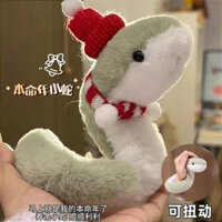 Đồ chơi nhồi bông rắn nhỏ, búp bê rắn xanh dễ thương, trang trí ghế sofa, tượng phòng khách, linh vật năm rắn