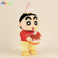 Đồ chơi nhồi bông Shin-chan bằng bút màu, chính thức Xiaohongshu, cùng phong cách hát bài sinh nhật, quà tặng sinh nhật búp bê Shin-chan thổi nến sáng tạo