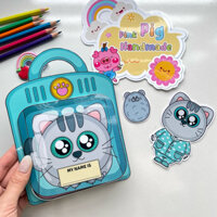 Đồ chơi nuôi mèo con - Búp bê giấy Pighandmade