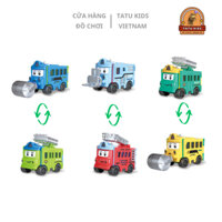 Đồ Chơi - Ô Tô Biến Hình Hai Mặt - Tatu Kids - Xe Nâng, xe Cứu Hỏa, xe Lu, xe Quân Sự