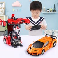 Đồ Chơi Ô Tô Biến Hình Robot Điều Khiển Từ Xa KT 23x15x10Cm, Nhựa ABS An Toàn Cho Bé