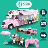 Đồ chơi ô tô buýt điều khiển từ xa RC 2.4G mô phỏng xe bus du lich tour dã ngoại X KIDS có đèn nhạc siêu đẹp cho bé gái