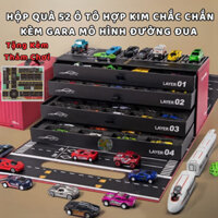 Đồ chơi ô tô, hộp quà 50 xe nhiều mẫu mã chất liệu hợp kim chắc chắn , kèm gara di động, tặng kèm thảm chơi 80x100cm