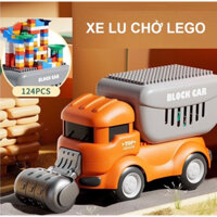Đồ chơi ô tô lego xếp hình cho bé lắp giáp sáng tạo thông minh , Xe ô tô đồ chơi 124 chi tiết vịt khủng long