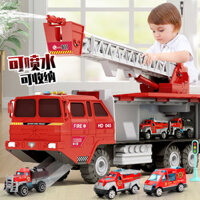 Đồ chơi ô tô lớn cho bé trai, bộ xe cứu hỏa giáo dục, xe kỹ thuật, bình chứa đa chức năng, phun nước tên lửa G0SC
