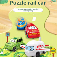 Đồ chơi ô tô mini xe xếp hình đồ chơi xe điện theo dõi đồ chơi xếp hình bản đồ đường biển xếp hình