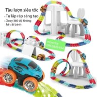 Đồ chơi ô tô tàu lượn siêu tốc Mow.toy, Đồ chơi lắp ráp đường ray đua ô tô vượt địa hình Changeable