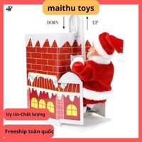 Đồ chơi ông già Noel chui ống khói có nhạc giáng sinh cho bé