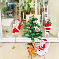 Đồ chơi ông già Noel leo dây, ông già Noel nhảy dù có nhạc và phát sáng