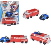 Đồ chơi Paw Patrol: Xe cứu hoả mini và xe Chase chó cứu hộ 2 trong 1
