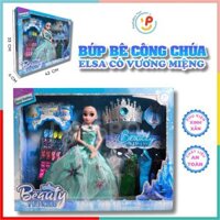 Đồ chơi peekabootoys Búp bê công chúa tuyết Elsa vương miện và phụ kiện váy hộp 42 cm 3028