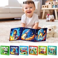 Đồ chơi phát triển KETFIY, Xếp hình từ tính nâng cấp dễ dàng gây khó khăn cho trẻ em, Phim hoạt hình nhiều màu sáng tạo Ghép hình nam châm hoạt hình sớm Unisex