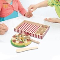 Đồ chơi Pizza mô phỏng bằng gỗ Đồ chơi nấu ăn giả vờ đa năng Chơi giả vờ chắc chắn