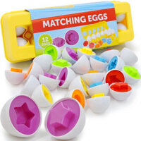 Đồ chơi quả trứng MATCHING EGGS, set 12 trứng ghép đôi giúp bé nhận biết màu sắc và hình khối