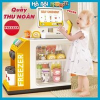 Đồ Chơi Quầy Thu Ngân Bán Hàng Siêu Thị Cỡ Lớn Cho Bé Kèm Xe Đẩy Máy Quét Mã Có Hiệu Ứng Âm Thanh Và Ánh Sáng Vui Nhộn
