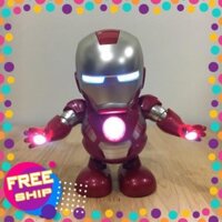 Đồ chơi RoBot Iron Man người sắt nhảy múa cho trẻ em có nhạc đèn