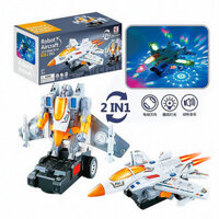 "Đồ Chơi Robot Máy Bay Chiến Đấu Xoay Đa Năng – Đèn LED Nhiều Màu, Âm Nhạc Vui Nhộn, Tương Tác Thông Minh Cho Trẻ Em" 🤖