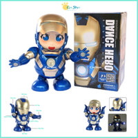 Đồ Chơi Robot Nhảy Múa Ironman Xanh, Dance Hero Nhún Nhảy Nghộ Nghĩnh, Phát Nhạc, Đèn Sáng