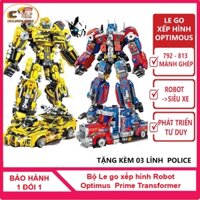 Đồ chơi Robot Optimus Tranformer Prime biến hình robot thành siêu xe, chất liệu cao cấp, 813 mảnh ghép chắc chắn
