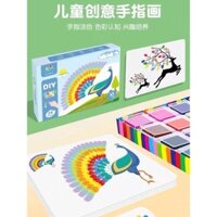 ĐỒ CHƠI SÁNG TẠO CHO BÉ BỘ TRANH TÔ MÀU BẰNG NGÓN TAY IN VÂN TAY DIY FINGER PAINT QUÀ TẶNG CHO BÉ