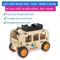 Đồ Chơi Sáng Tạo Stem- Mô Hình Lắp Ráp Xe Bus Điều Khiển Bằng Âm Thanh Có Hướng Dẫn Lắp Ghép Cho Bé