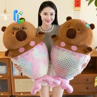 Đồ chơi sang trọng Capybara, Mô phỏng Fluffy Nàng tiên cá Capybara Sang trọng, Búp bê đi cùng trẻ em Trang phục hoạt hình Capibara mềm Búp bê lông tơ Quà tặng sinh nhật