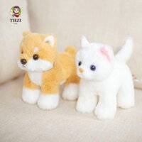 Đồ chơi sang trọng cho mèo TIEZI, Phim hoạt hình mềm mại dễ thương Búp bê mèo con sang trọng, Động vật nhồi bông màu trắng xám Mô phỏng lông tơ Đồ chơi thú cưng mèo nhồi bông giống như thật
