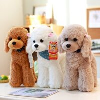 Đồ chơi sang trọng Chó Poodle Chó bông chính hãng mô phỏng chó Búp Bê Búp Bê Vải ngày lễ tình nhân búp bê dễ thương