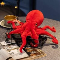 Đồ chơi sang trọng MINLIA Bạch tuộc, Mô phỏng Búp bê bạch tuộc đỏ thực tế, Quà tặng Giáng sinh Sinh nhật Động vật biển Đệm lưng giống như thật Bạch tuộc nhồi bông Quà tặng trẻ em