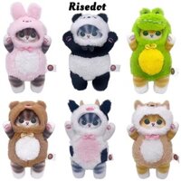 Đồ chơi sang trọng Mofusand Shark Cat, Búp bê mặc chéo hình mèo gấu trúc Kawaii, Đồ chơi nhồi bông sang trọng 25cm