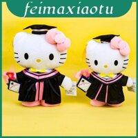 Đồ chơi sang trọng tốt nghiệp thú vị có mũ Hello Kitty siêu mềm ngắn sang trọng 25cm Chủ đề Sanrio đáng yêu