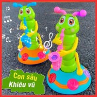Đồ chơi sâu thổi kèn, nhảy múa theo nhạc, có đèn