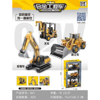 đồ chơi set 3 .xe công trình cho bé bằng sắt