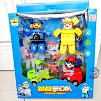 Đồ chơi set 4 chó cứu hộ paw patrol biến hình