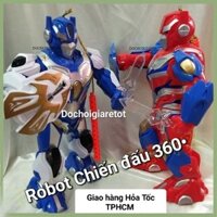 Đồ Chơi Siêu Nhân Robot Xoay Thân Thiết Giáp 360 độ, xoay khiên nhạc đèn vui nhộn mới nhất 2025