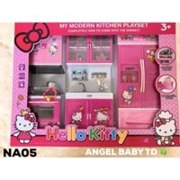 đồ chơi siêu thị bán kem, bánh, kẹo mút và bốn mèo hello kitty
