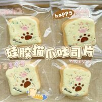 Đồ chơi squishy đồ chơi bóp slime giảm căng thẳng  Giải Nén Mèo Vuốt Bánh Mì Nướng Silicone Pinching Bùn Cảm Giác Giải Nén Đồ Chơi Mèo Vuốt