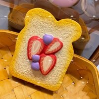 Đồ Chơi Squishy Lát Bánh Mỳ Dâu Size To Siêu Mềm Chậm Tăng