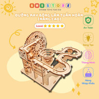 Đồ Chơi STEM, Mô Hình Đường Ray Bóng Lăn Tuần Hoàn, Nâng Cao, Đồ Chơi Thông Minh, Chất Liệu Gỗ Polywood An Toàn