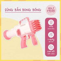 Đồ chơi súng bắn bong bóng xà phòng loại 32 nòng, chạy bằng pin chơi ngoài trời cho bé - Yoli Store
