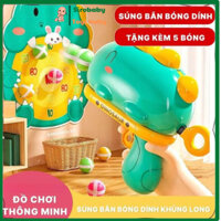Đồ chơi súng ném bóng dính , súng bắn phi tiêu cho bé Combo kèm bảng phi tiêu, khủng long bắn bong cho bé