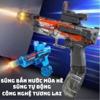 Đồ chơi sung phun nước đèn LED phát sáng điện tự động đồ chơi mùa hè có tặng kèm pin và dây sạc