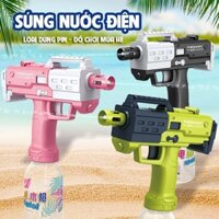 Đồ chơi sung phun nước mini Uzi điện tử tự động đồ chơi máy bắn nước dùng pin tặng kèm bình nước lớn