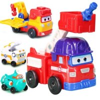 Đồ chơi super wings đội bay siêu đẳng Willy tàu ngầm, Sparky xe cứu hộ, Remi xe công trình, Rover xe trạm không gian